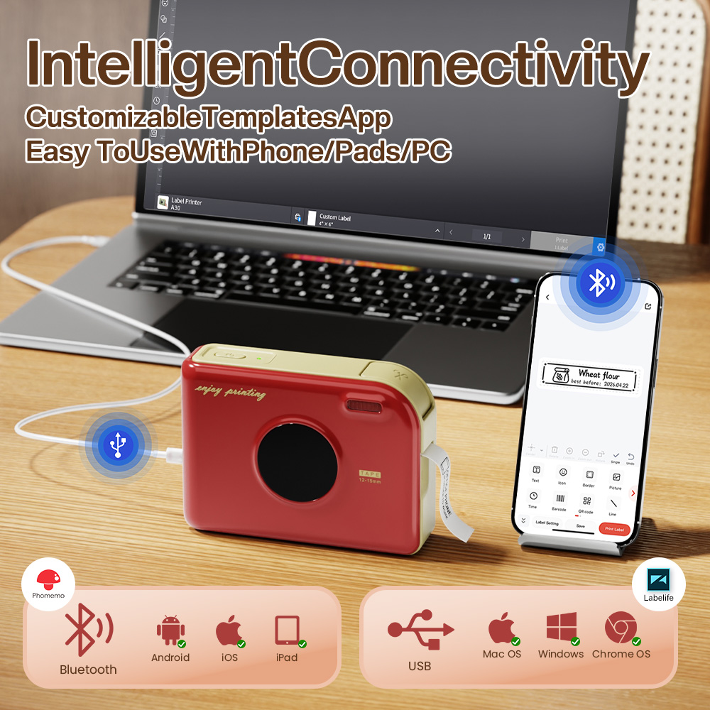 Phomemo A30 Label Printer Mini - Commercial Photo Printer recension och pris