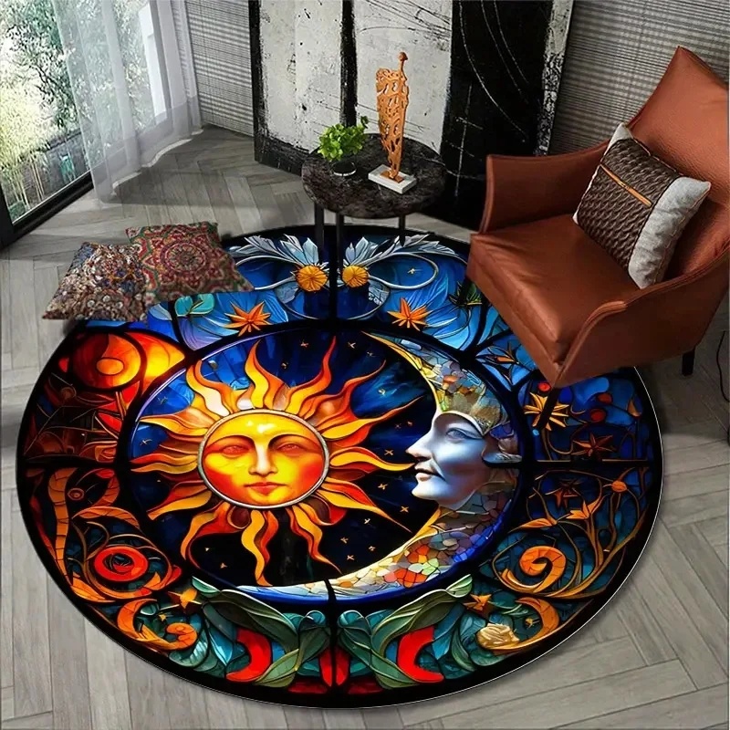 Sun Moon Mystical Round Rug, S - Commercial Glass Printing recension och pris