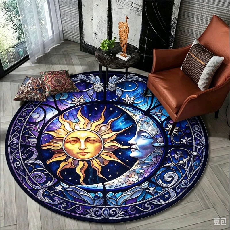 Sun Moon Mystical Round Rug, S - Commercial Glass Printing recension och pris