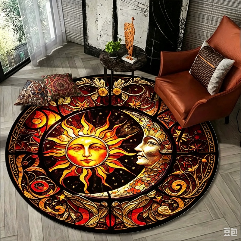 Sun Moon Mystical Round Rug, S - Commercial Glass Printing recension och pris
