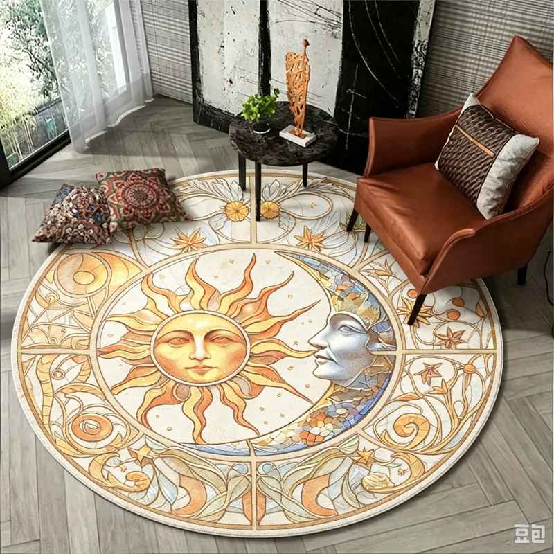 Sun Moon Mystical Round Rug, S - Commercial Glass Printing recension och pris