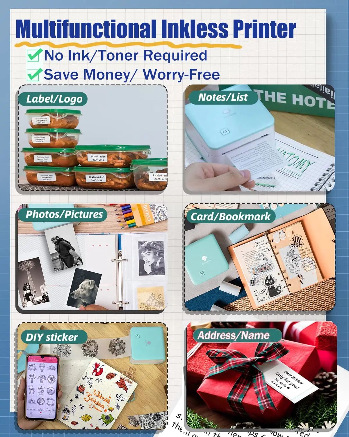 Phomemo M02Pro Mini Portable P - Commercial Photo Printer recension och pris