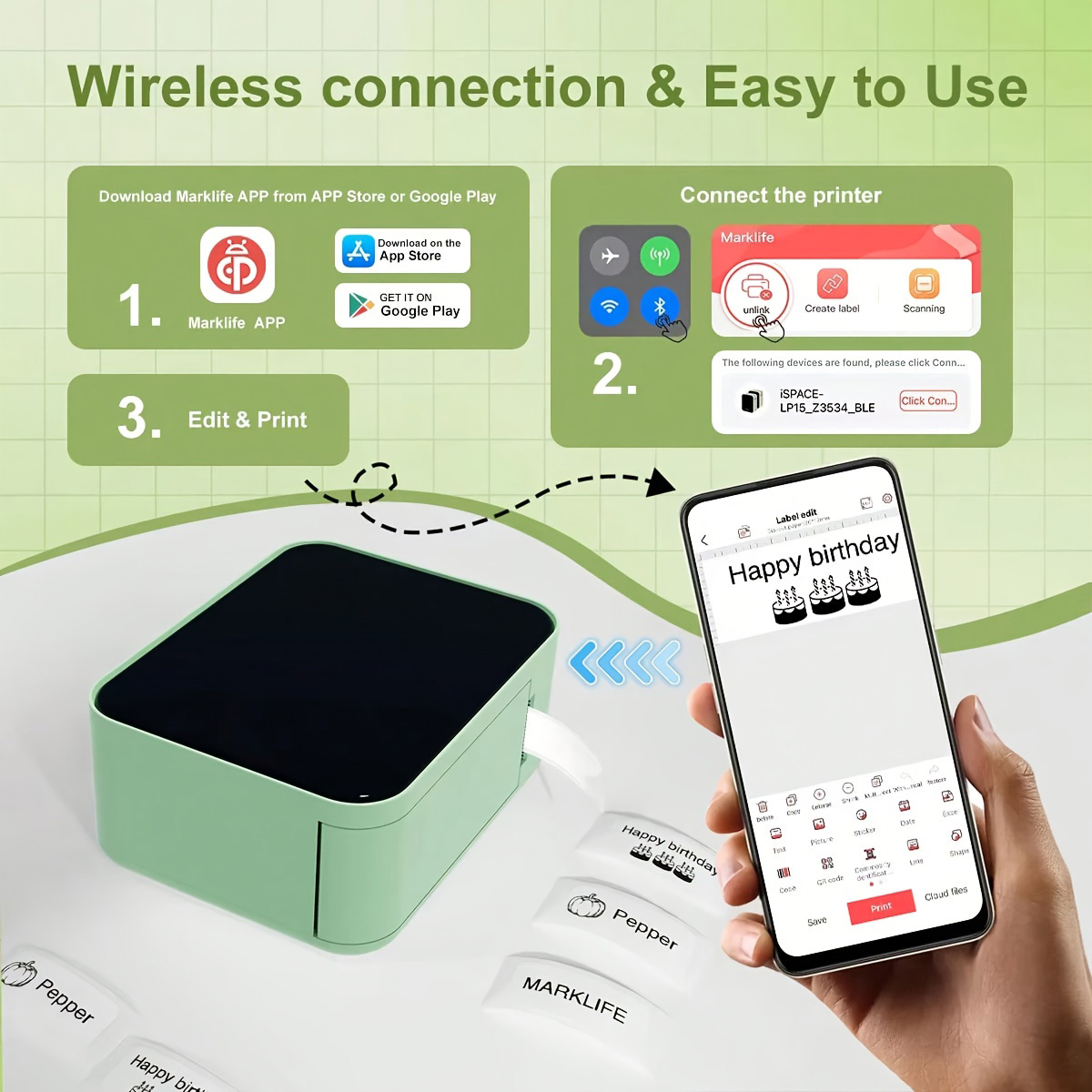 Marklife P15 Label Printer Por - Commercial Printing Labels recension och pris